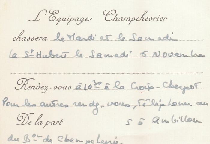 Champchevrier - Archives du Château de Montpoupon - Don à la Société de Vènerie (2)